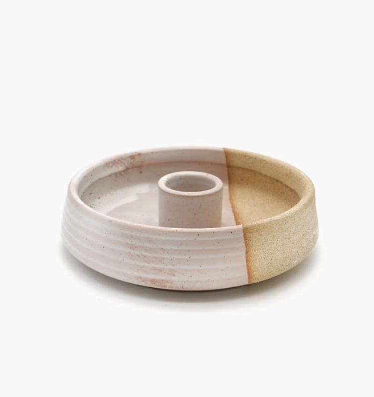 Beige Ridge Ceramic Palo Santo Burner 4